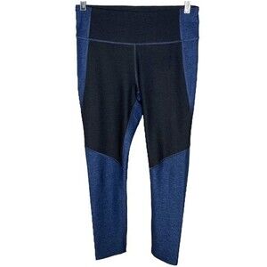 Outdoor Voices Warmup 3/4 Leggings sz S * Baltic Blue & Gray Two Tone Legging